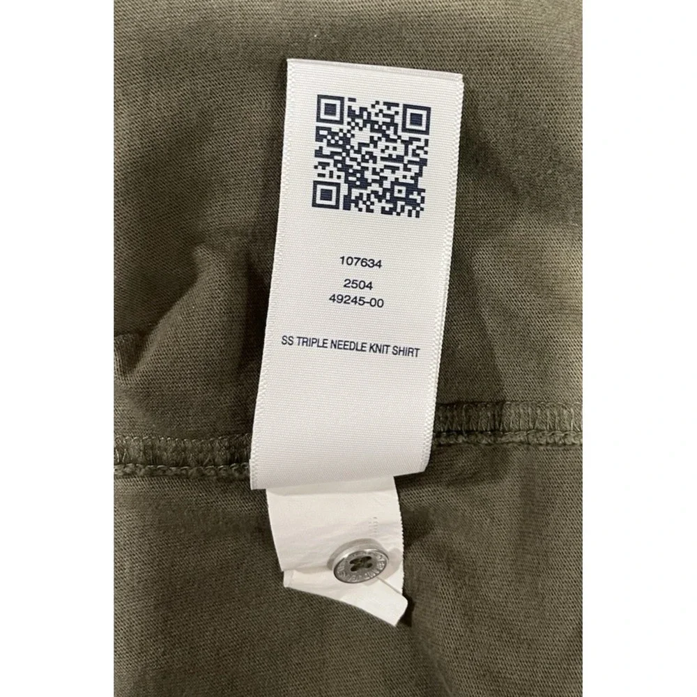 True Religion Triple Needle Knit Shirt Men XL Olive Two Chest Pocket Button Up